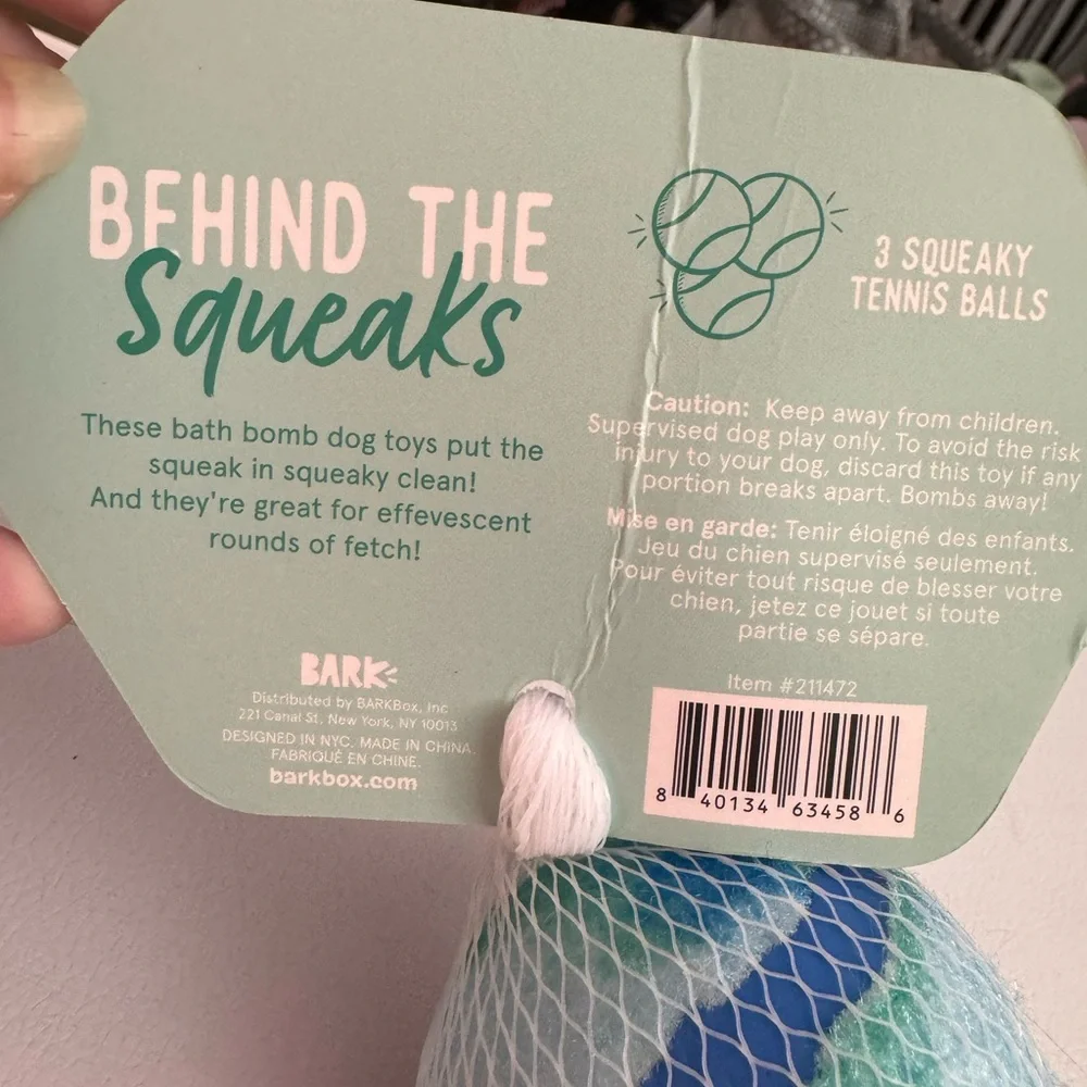 Bark squeaky clean “bath bombs”
